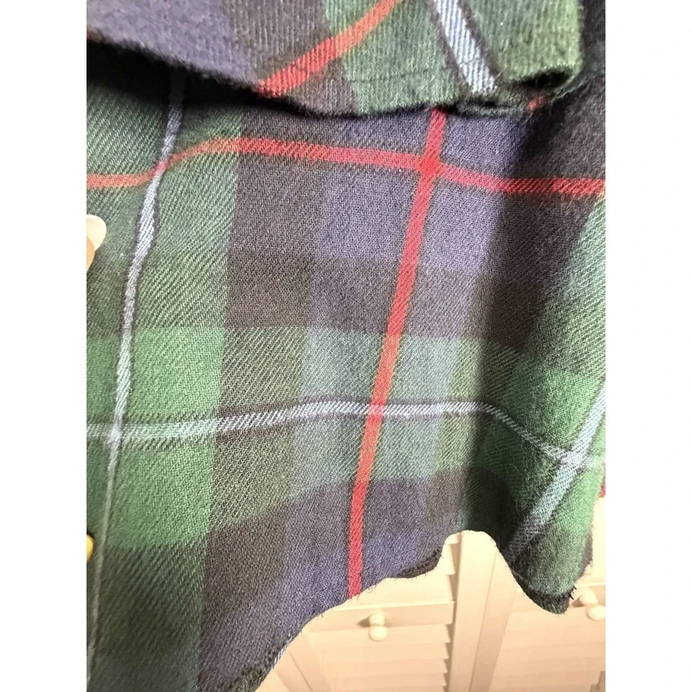 Ralph Lauren Black Watch Tartan Plaid Ruffle Buckle Skirt Preppy Girl's Size 16